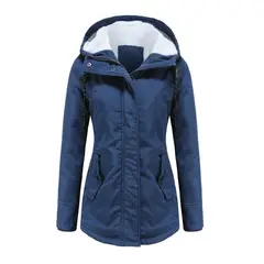 GIOIO - Parka Mujer Peluche Capucha Forro Polar Grueso Invierno