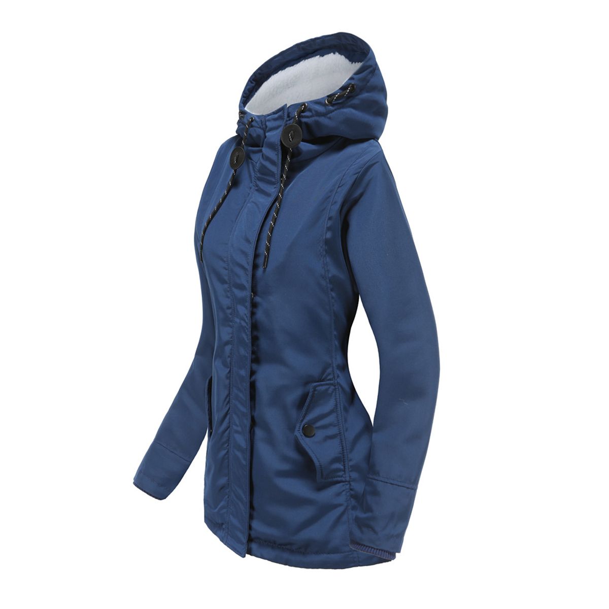 GIOIO - Parka Mujer Peluche Capucha Forro Polar Grueso Invierno