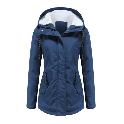 GIOIO - Parka Mujer Peluche Capucha Forro Polar Grueso Invierno