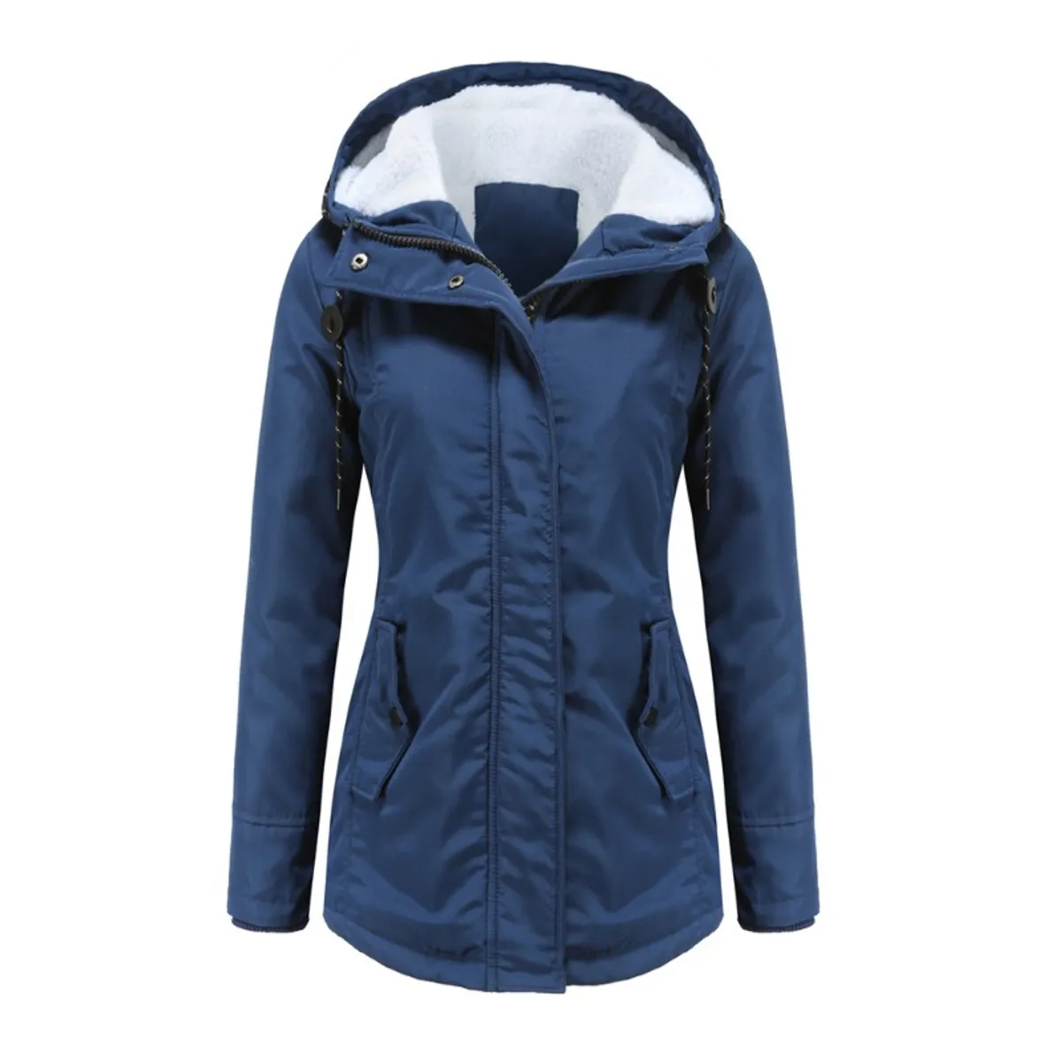 GIOIO - Parka Mujer Peluche Capucha Forro Polar Grueso Invierno
