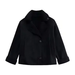 GIOIO - Chaqueta Mujer Piel y Pelo Holgado Abrigado Otoño Invierno