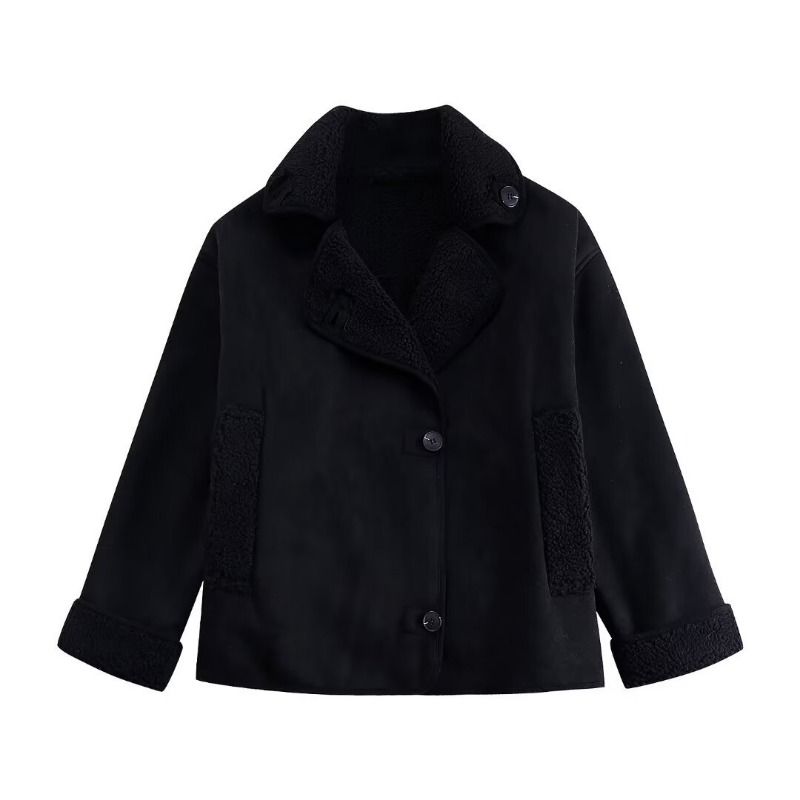 GIOIO - Chaqueta Mujer Piel y Pelo Holgado Abrigado Otoño Invierno