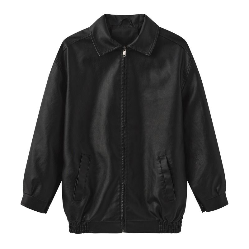 GIOIO - Chaqueta Cuero Mujer Oversize Primavera Otoño Manga Larga Moda