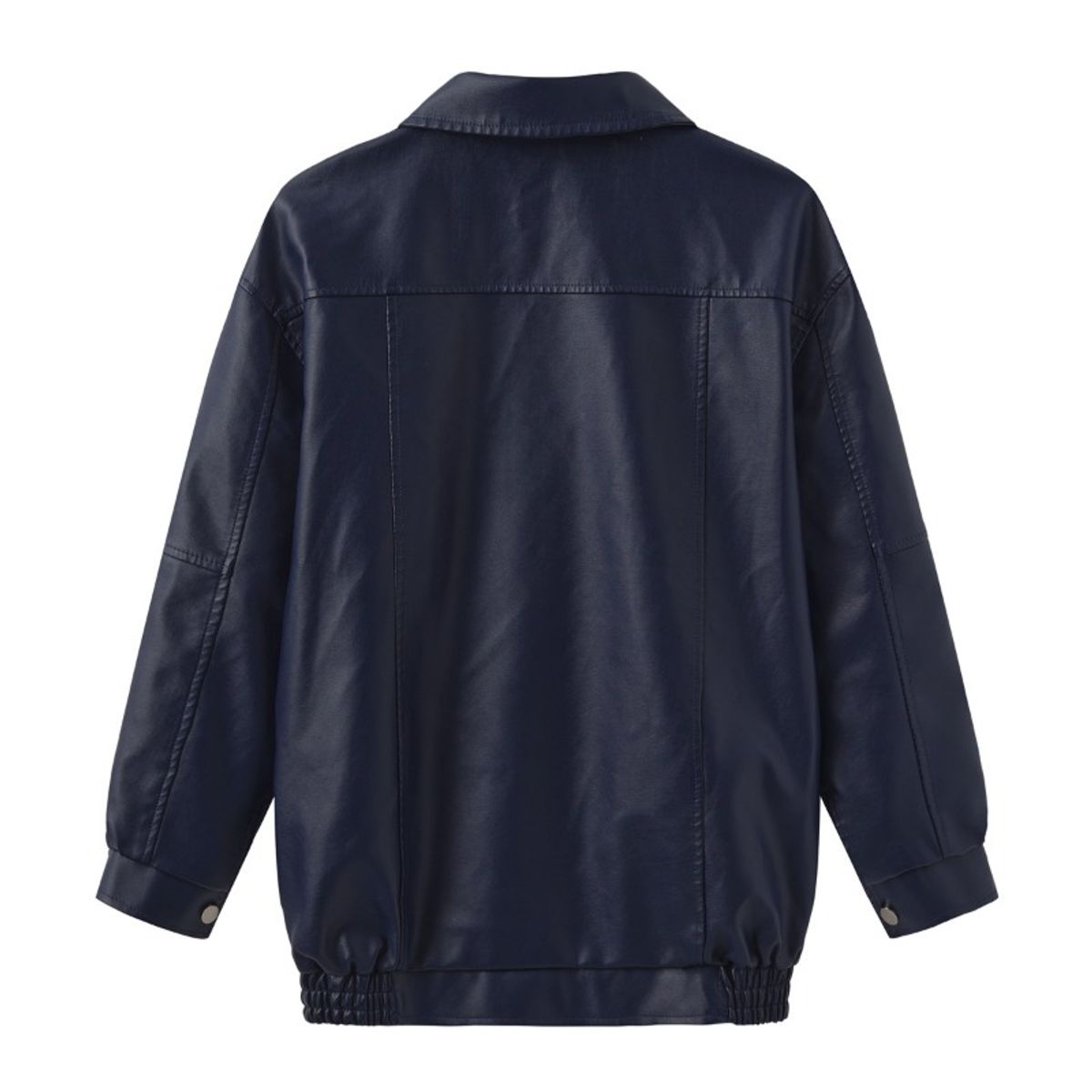 GIOIO - Chaqueta PU Mujer Oversize Primavera Otoño Manga Larga Moda