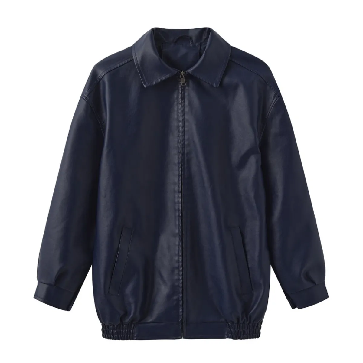 GIOIO - Chaqueta PU Mujer Oversize Primavera Otoño Manga Larga Moda