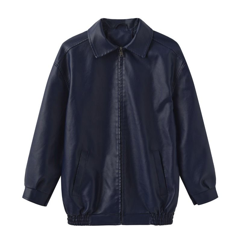 GIOIO - Chaqueta Cuero Mujer Oversize Primavera Otoño Manga Larga Moda