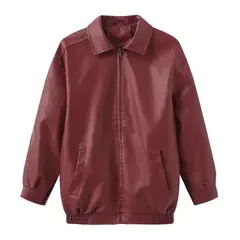 GIOIO - Chaqueta Cuero Mujer Oversize Primavera Otoño Manga Larga Moda