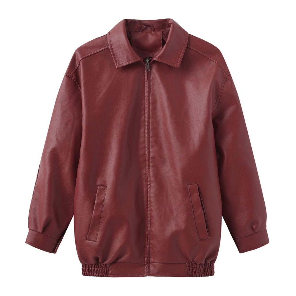 GIOIO - Chaqueta PU Mujer Oversize Primavera Otoño Manga Larga Moda