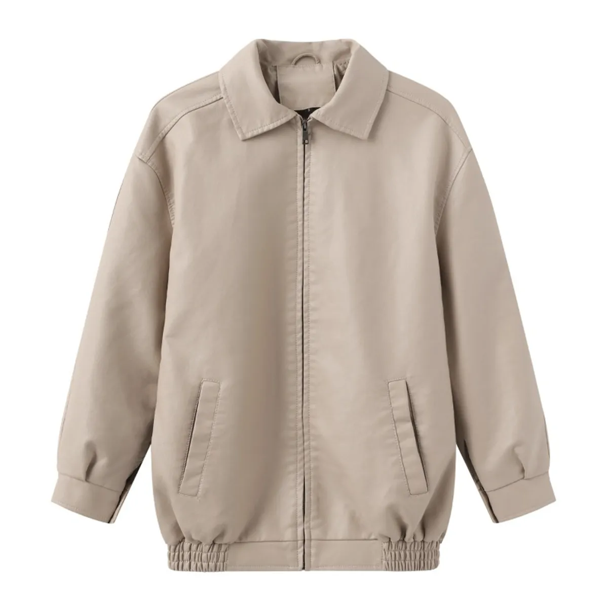 GIOIO - Chaqueta PU Mujer Oversize Primavera Otoño Manga Larga Moda