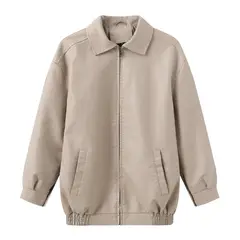 GIOIO - Chaqueta Cuero Mujer Oversize Primavera Otoño Manga Larga Moda