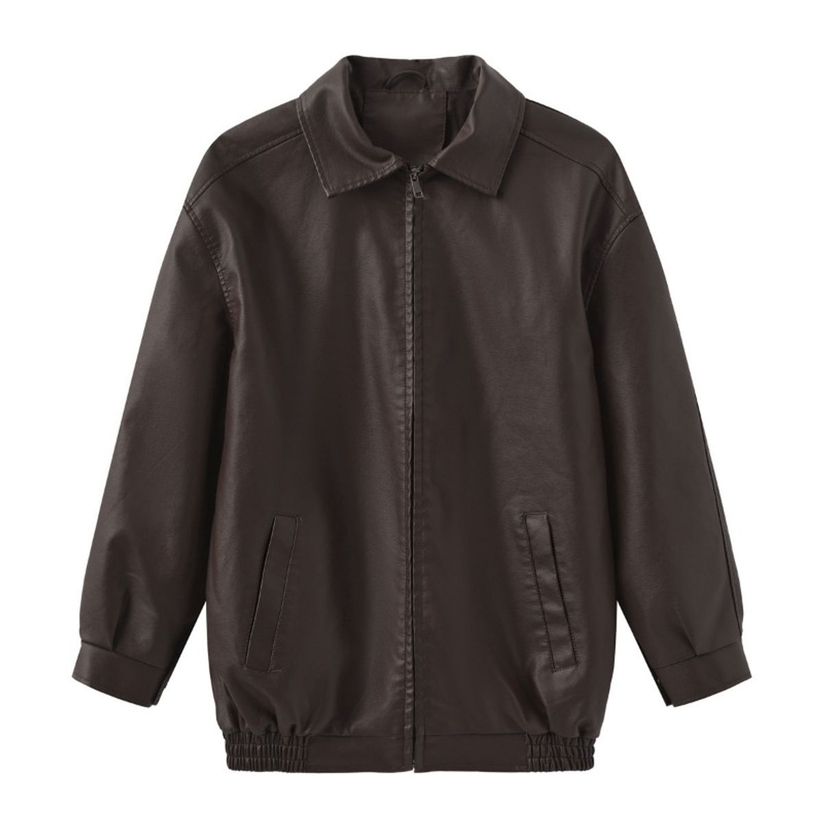 GIOIO - Chaqueta PU Mujer Oversize Primavera Otoño Manga Larga Moda