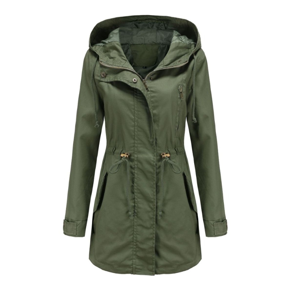 GIOIO - Abrigo Mujer Algodón Capucha Trench Casual Diario
