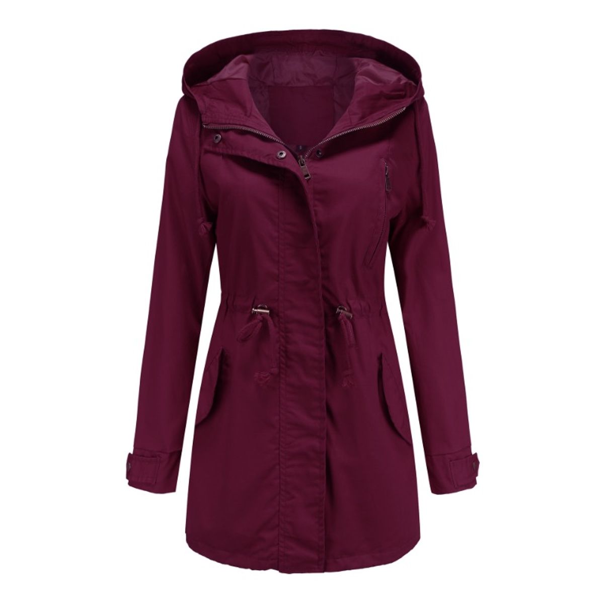 GIOIO - Abrigo Mujer Algodón Capucha Trench Casual Diario