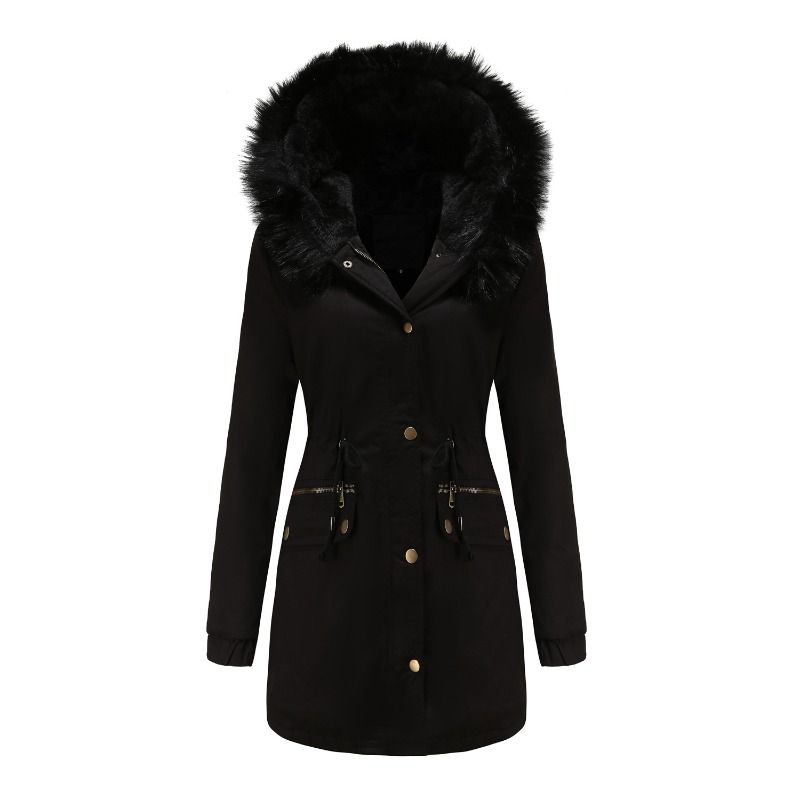GIOIO - Parka Mujer Pelaje Capucha Polar Oversize Invierno Abrigo