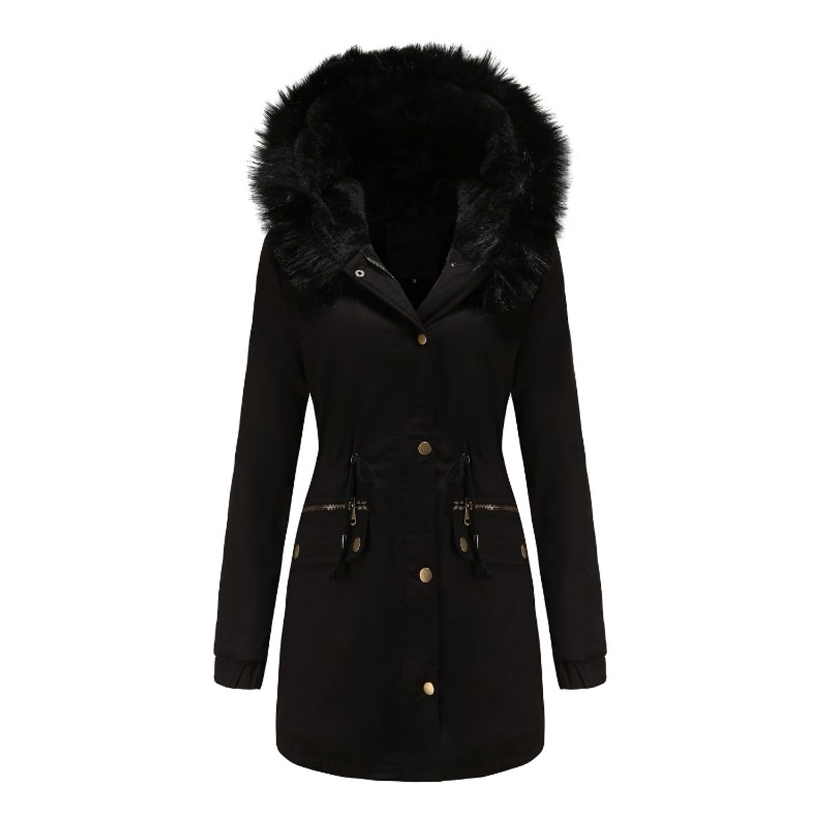 GIOIO - Parka Mujer Pelaje Capucha Polar Oversize Invierno Abrigo