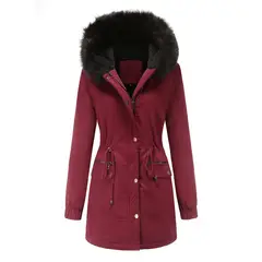 GIOIO - Parka Mujer Pelaje Capucha Polar Oversize Invierno Abrigo