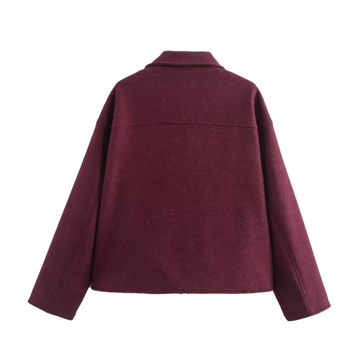 GIOIO - Abrigo Mujer Lana Otoño Cremallera Bolsillos Moda
