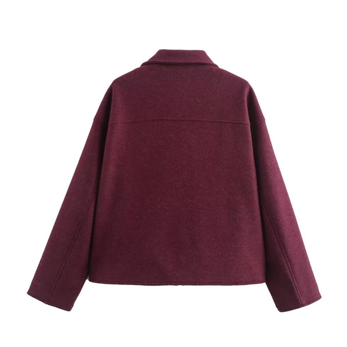 GIOIO - Abrigo Mujer Lana Otoño Cremallera Bolsillos Moda