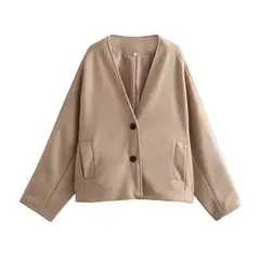GIOIO - Chaqueta Mujer Tweed Kimono Casual Ajustada Moda