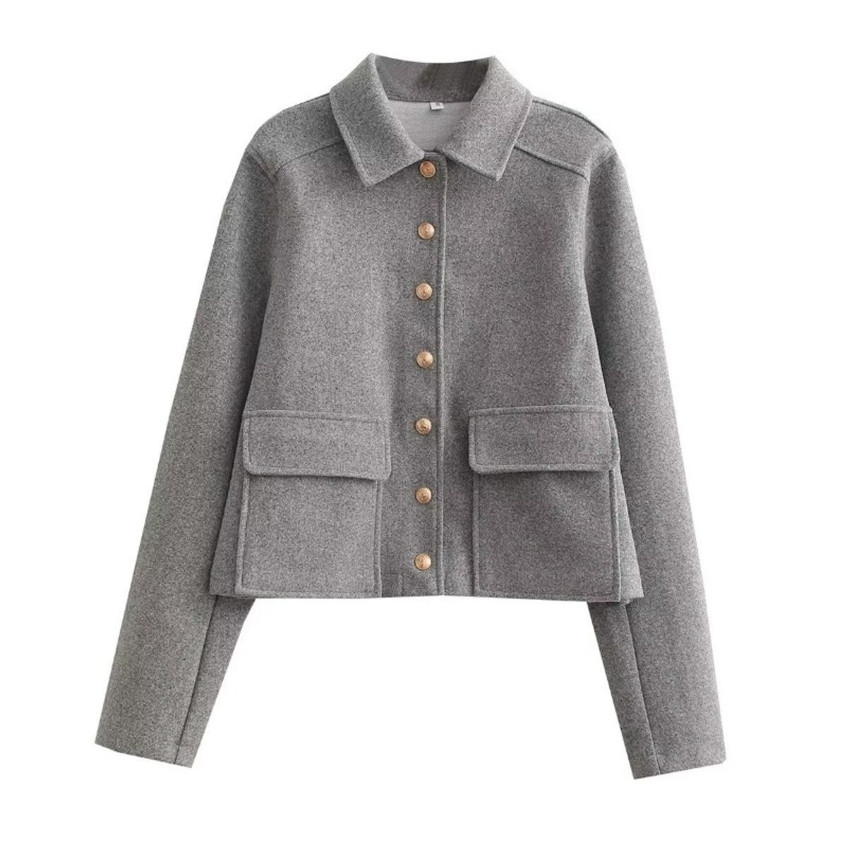 GIOIO - Chaqueta Mujer Solapa Botones Bolsillos Casual Moda