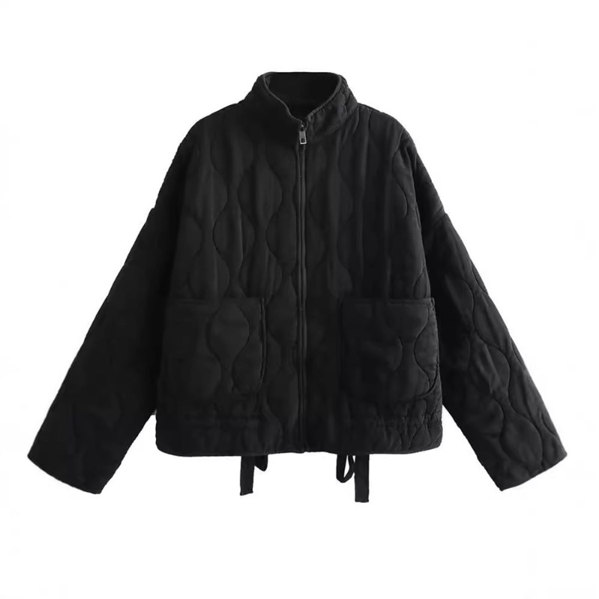 GIOIO - Chaqueta Mujer Algodón Diamante Bolsillos Cuello Alto Holgada