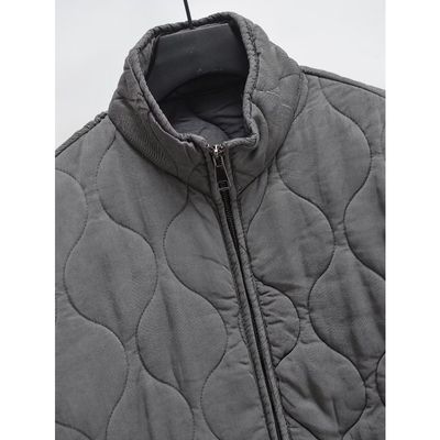 Imagen 2 del producto Chaqueta Mujer Algodón Diamante Bolsillos Cuello Alto Holgada