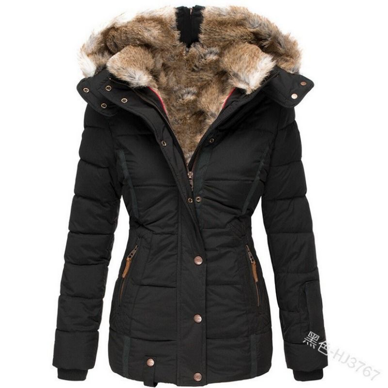 GIOIO - Chaqueta Mujer Algodón Capucha Ajustada Abrigada Invierno