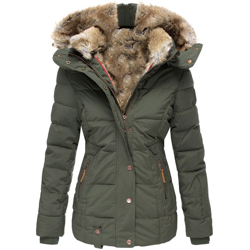 GIOIO - Chaqueta Mujer Algodón Capucha Ajustada Abrigada Invierno