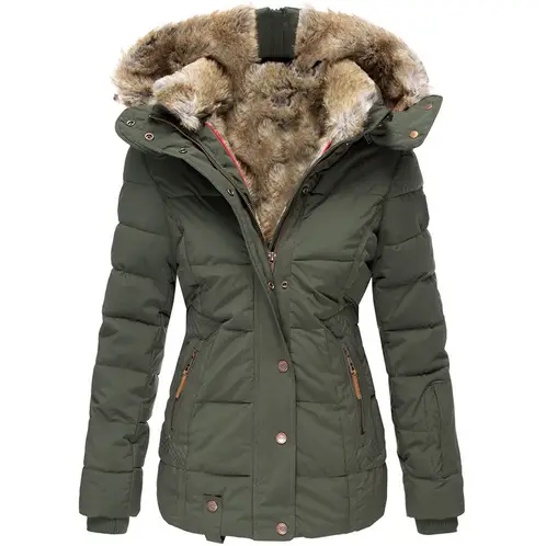 GIOIO - Chaqueta Mujer Algodón Capucha Ajustada Abrigada Invierno