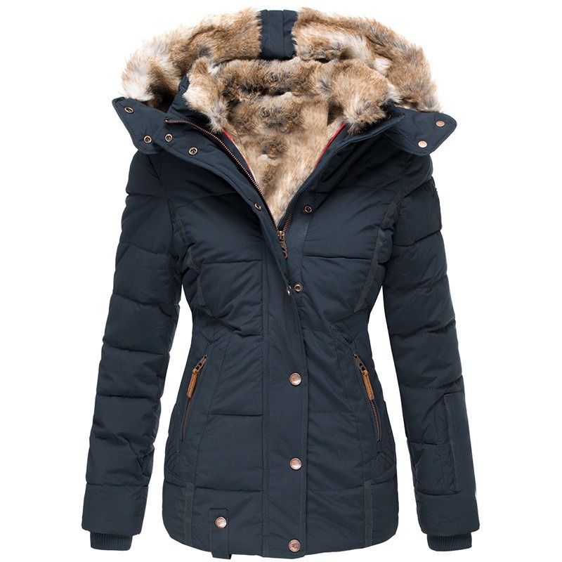 GIOIO - Chaqueta Mujer Algodón Capucha Ajustada Abrigada Invierno