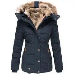 GIOIO - Chaqueta Mujer Algodón Capucha Ajustada Abrigada Invierno