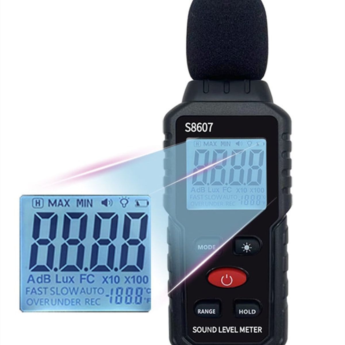 KUANGYE - Medidor Nivel Ruido Sonometro Decibeles 30 - 130 Dba S8607