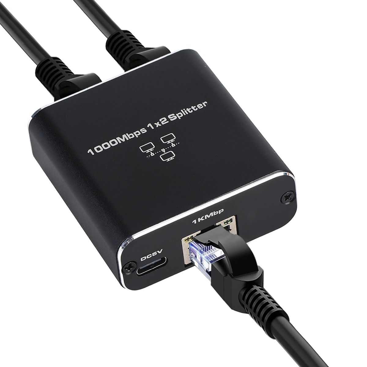 KUANGYE - Adaptador Splitter Red Rj45 Lan Ethernet 1gbps + Cable Carga