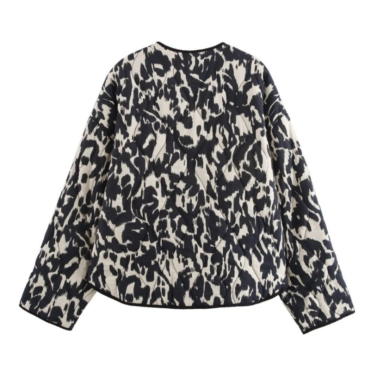 GIOIO - Chaqueta Mujer Estampado Leopardo Cuello Redondo Acolchada Top Ventas