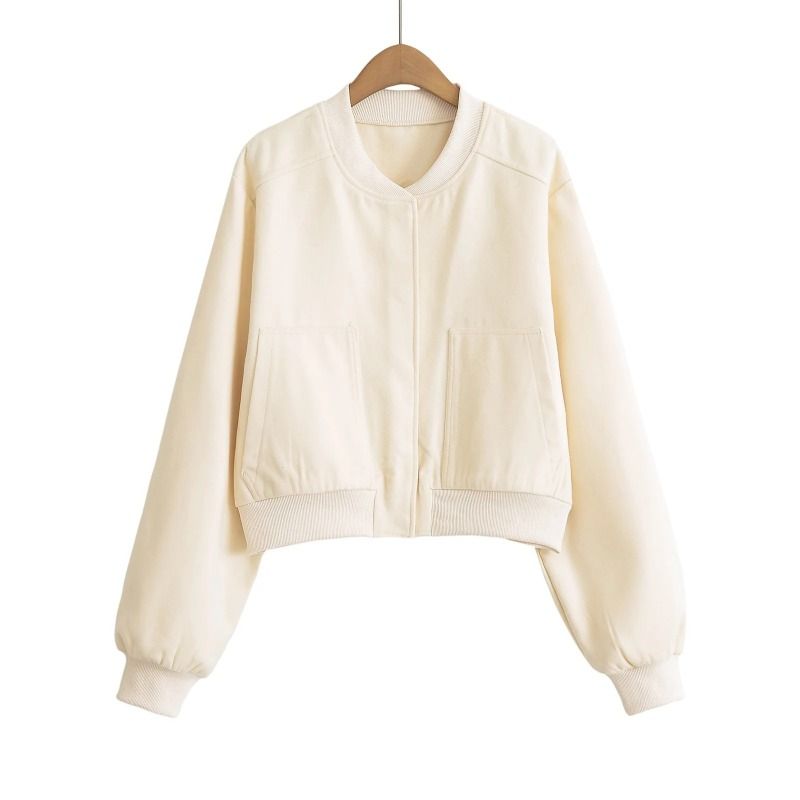 GIOIO - Chaqueta Mujer Crop Cuero Estilo Europeo Ajustada Nuevo