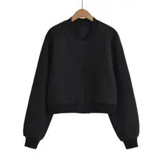 GIOIO - Chaqueta Mujer Crop PU Estilo Europeo Ajustada Nuevo