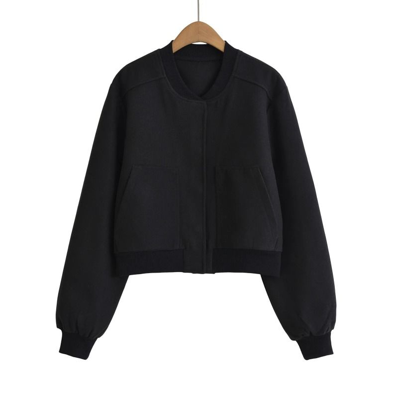 GIOIO - Chaqueta Mujer Crop Cuero Estilo Europeo Ajustada Nuevo