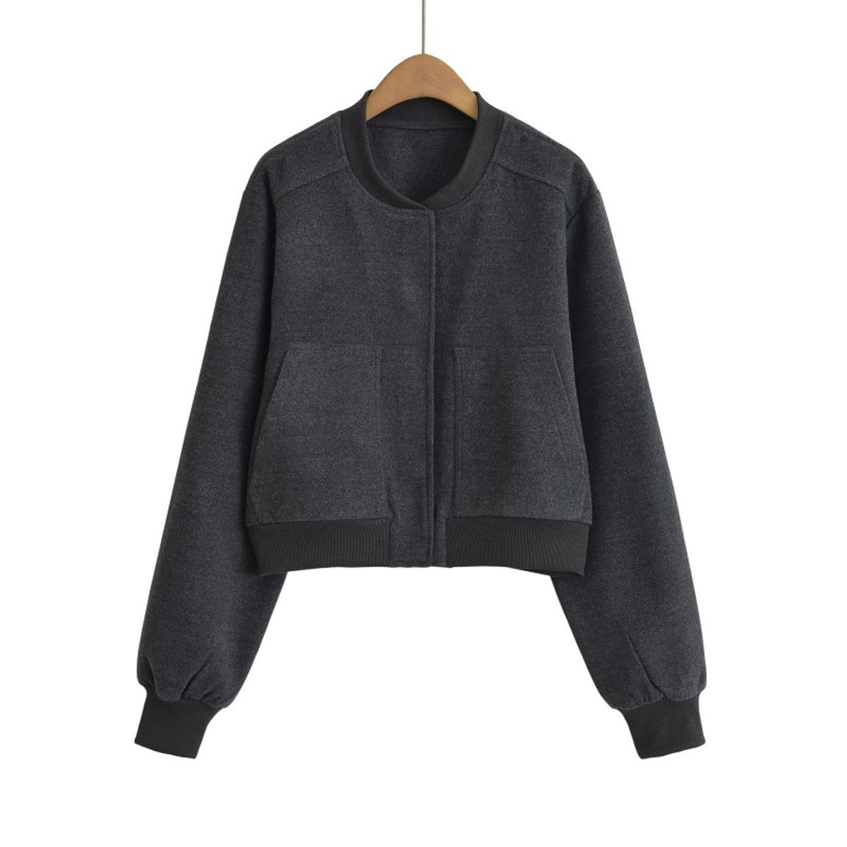 GIOIO - Chaqueta Mujer Crop PU Estilo Europeo Ajustada Nuevo