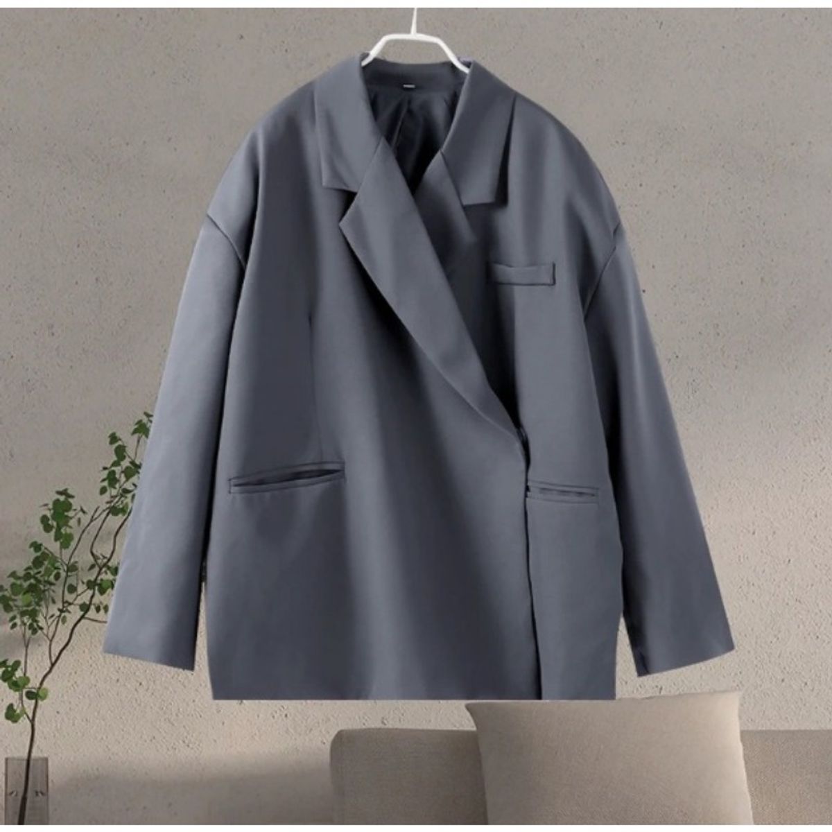 GIOIO - Blazer Mujer Solapas Botones Lateral Casual Ajustado