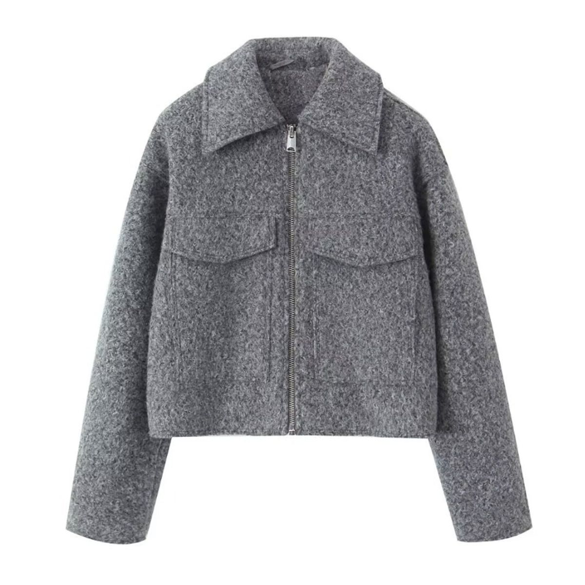GIOIO - Chaqueta Mujer Bouclé Corta Holgada Moda Entretiempo