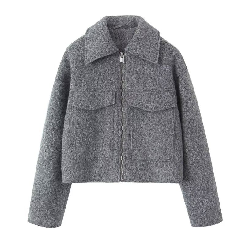 GIOIO - Chaqueta Mujer Bouclé Corta Holgada Moda Entretiempo