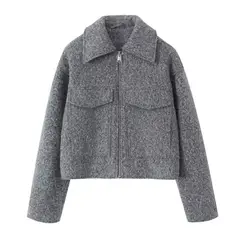 GIOIO - Chaqueta Mujer Bouclé Corta Holgada Moda Entretiempo