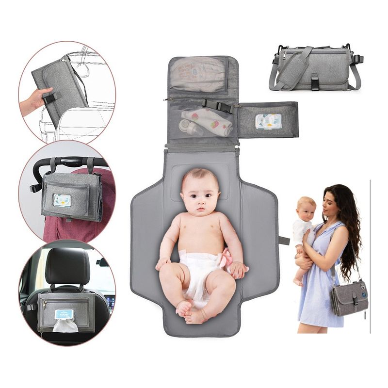 EVERSO - Mudador Portátil Impermeable Bebé Cambiador Pañales Plegable-