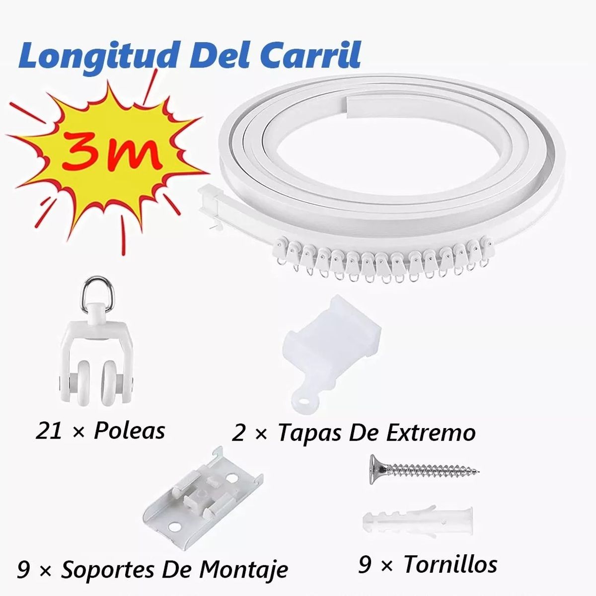 KUANGYE - Riel Para Cortina De Techo Riel De Techo Soporte