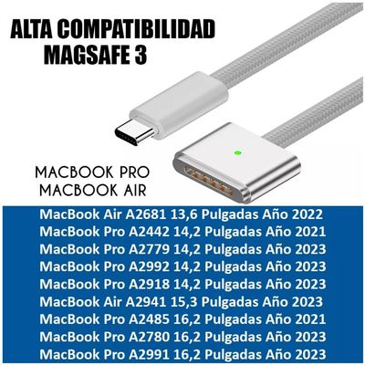 Imagen 2 del producto Cable USB-C Para Macbook Pro / Air Magsafe 3