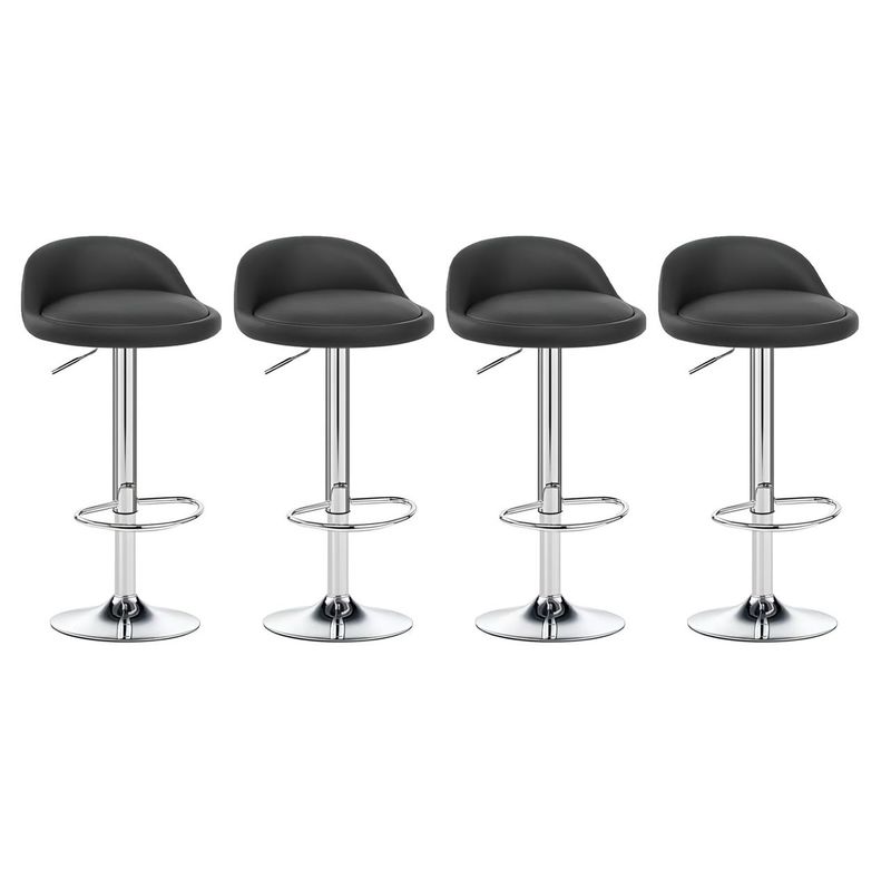 ACTUAL - Pack 4 Sillas Bar Taburete Cuero PU Altura Ajustable