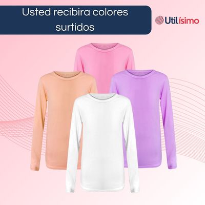 Imagen 2 del producto Pack 1 Camiseta Primera Capa Polera Niña Bambú Manga Larga Surtido