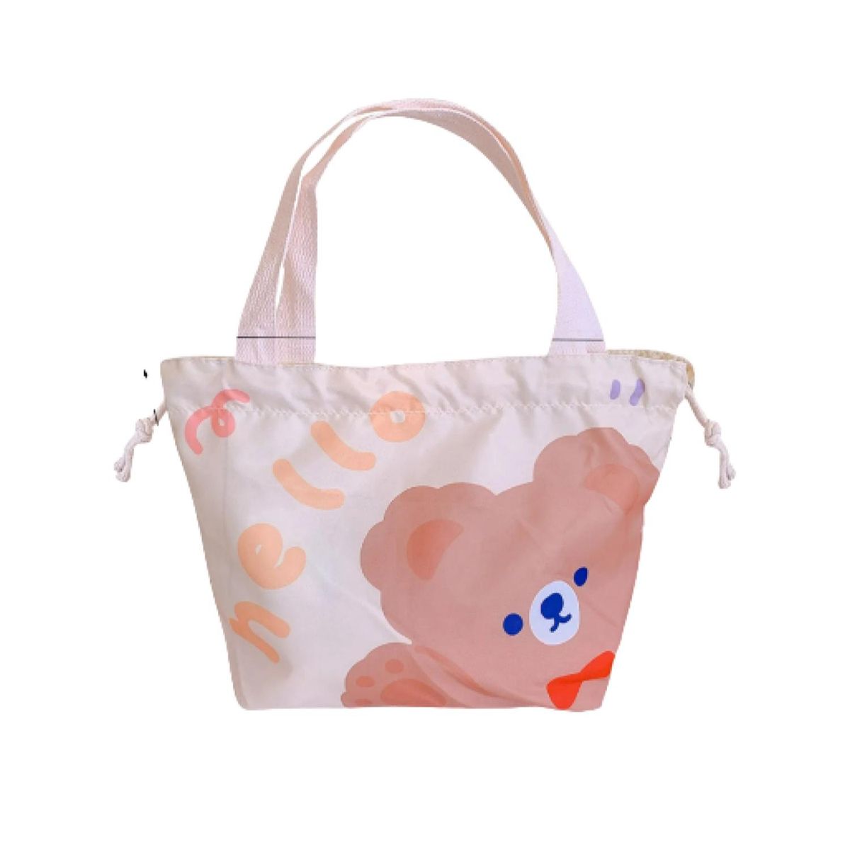 GENERICO - Lonchera Bolsa Termica 21x22 Oso Cafe Blanco Kawaii