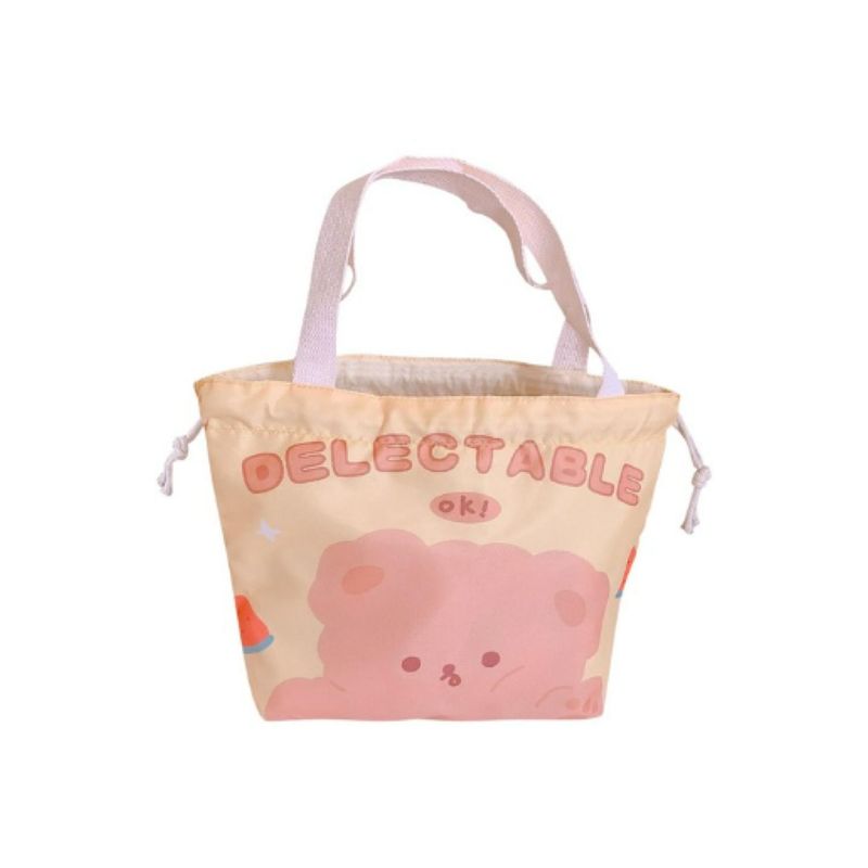 GENERICO - Lonchera Bolsa Termica 21x22 Oso Cafe Naranja Kawaii
