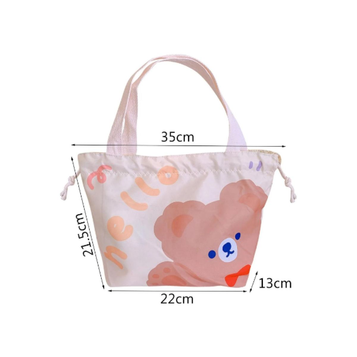 GENERICO - Lonchera Bolsa Termica 21x22 Conejo Rosa Blanco Kawaii